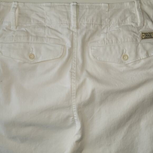 Polo Ralph Lauren Wide Leg Cropped Pants Size 8 White Beachy Coastal Minimalist - Picture 4 of 11